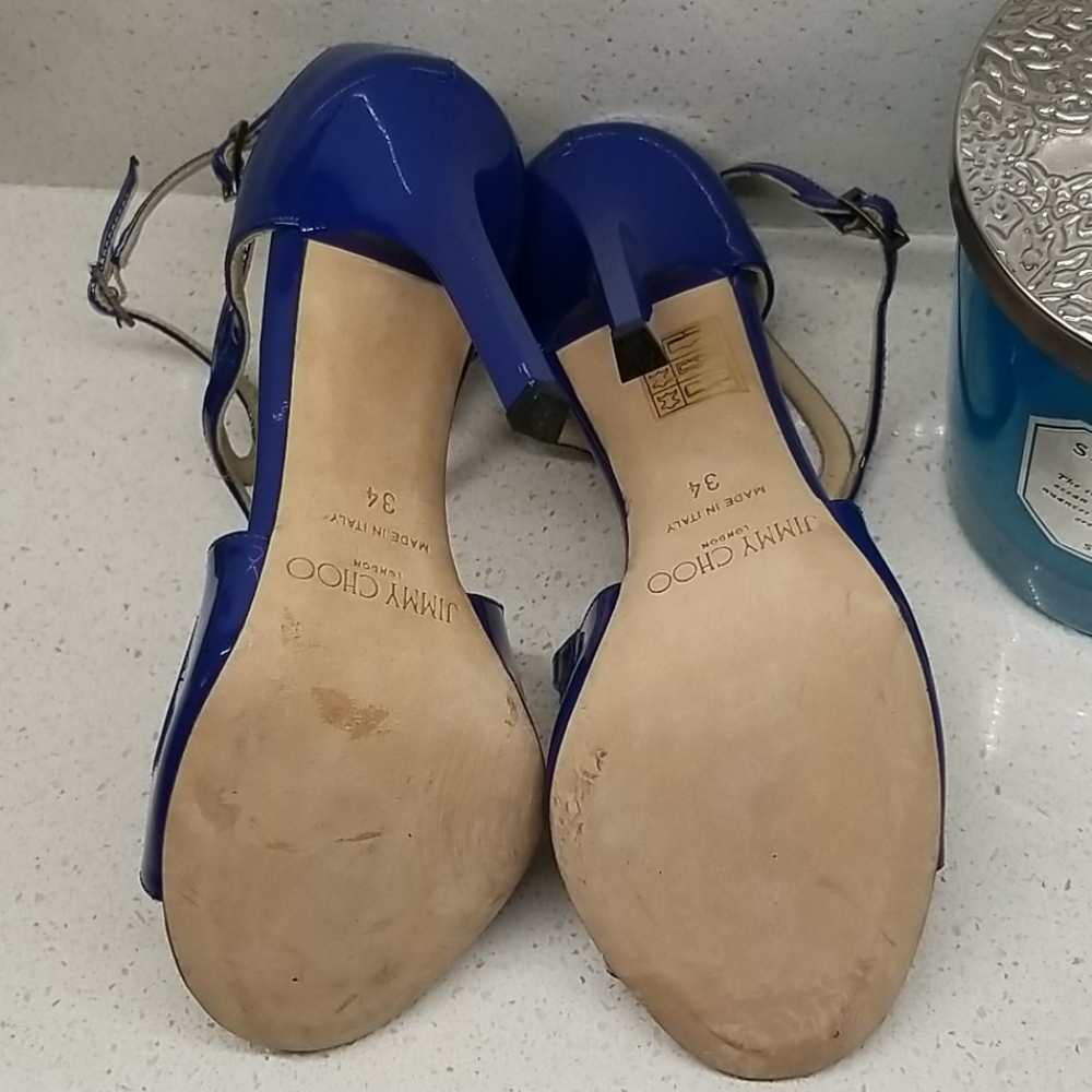 JIMMY CHOO blue patent leather pumps(size 5.5) - Picture 5 of 7